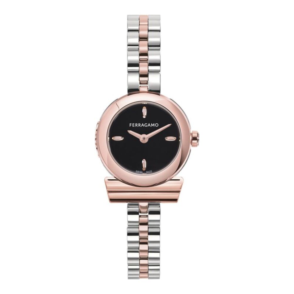 Ferragamo Gancino Bracelet Watch Two Tone Womens